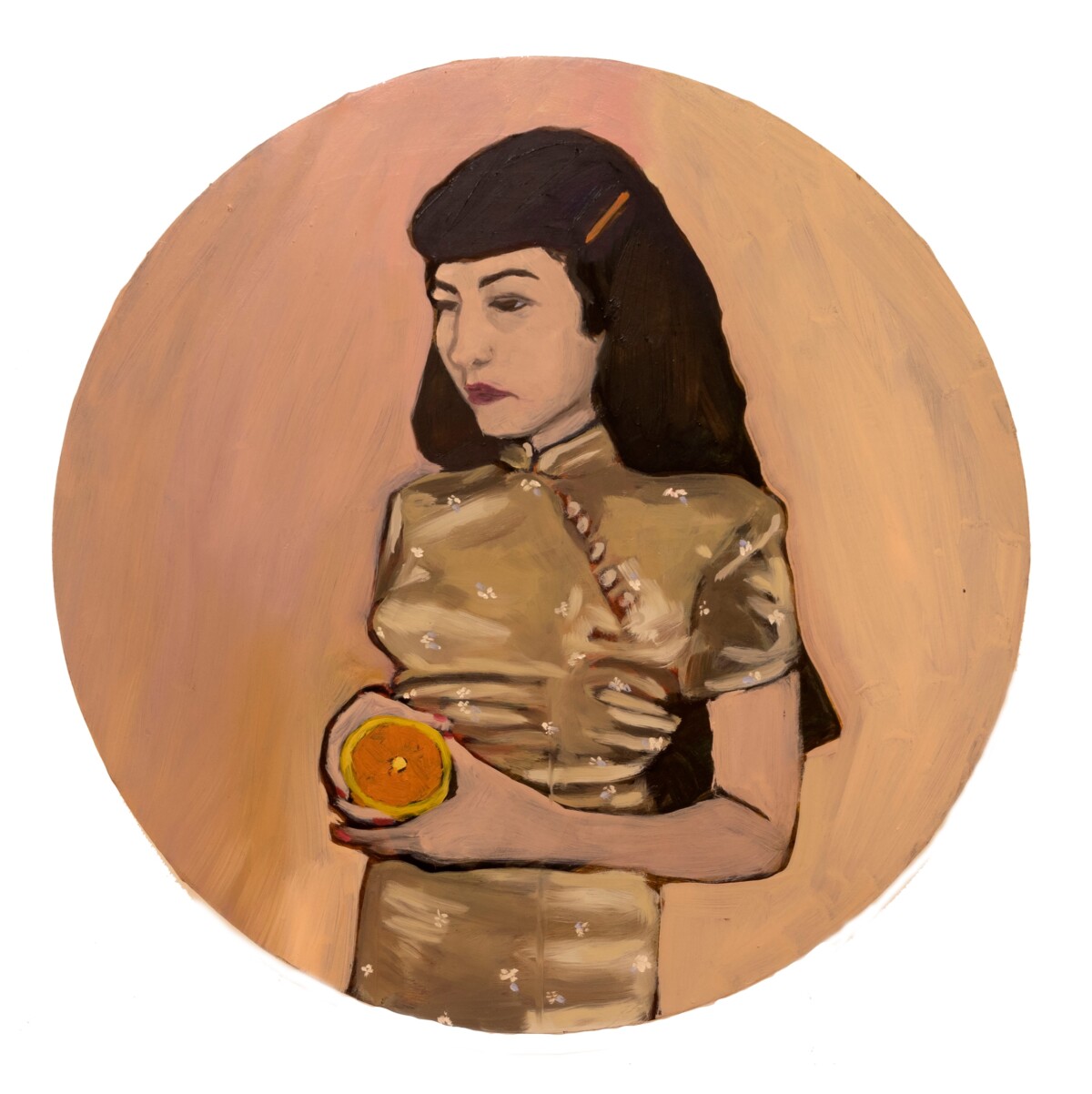 Valentina con naranjas